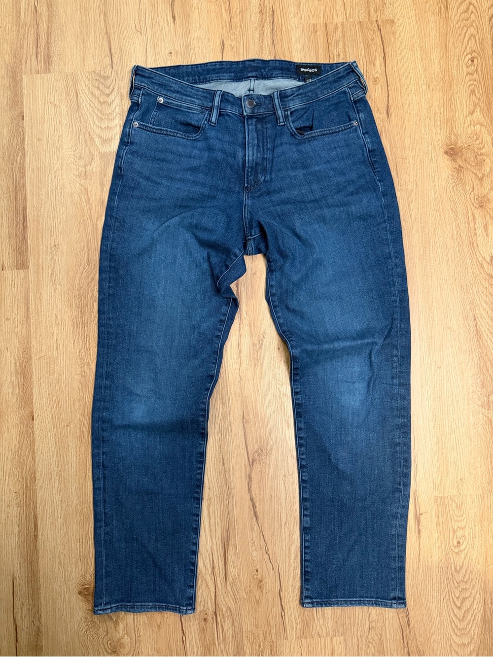 Men's Dark Blue Jeans - Slim Straight Fit 33x32